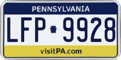 PA license plate LFP9928
