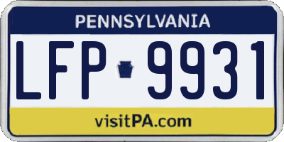 PA license plate LFP9931