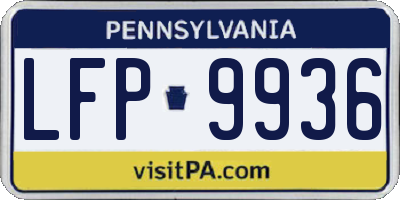 PA license plate LFP9936