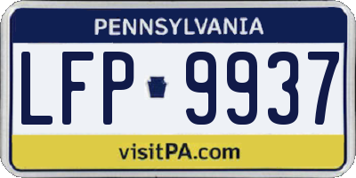 PA license plate LFP9937