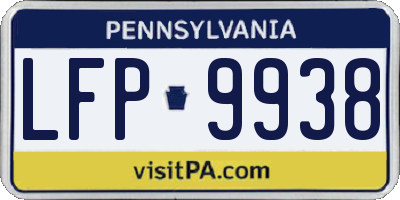 PA license plate LFP9938