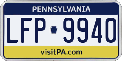 PA license plate LFP9940
