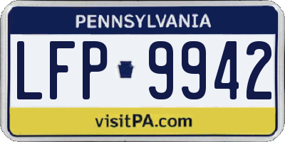 PA license plate LFP9942
