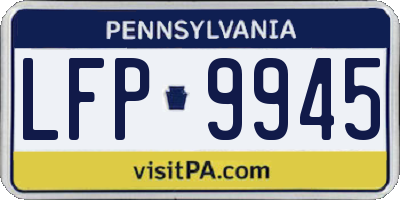 PA license plate LFP9945