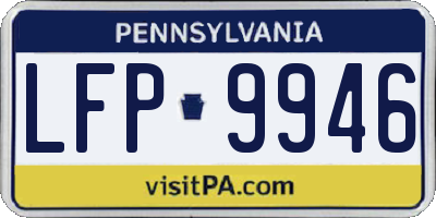 PA license plate LFP9946