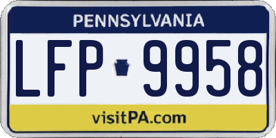 PA license plate LFP9958
