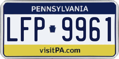 PA license plate LFP9961
