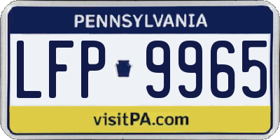 PA license plate LFP9965