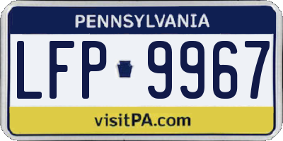 PA license plate LFP9967