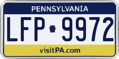 PA license plate LFP9972