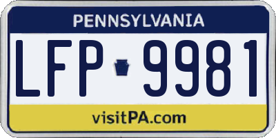 PA license plate LFP9981