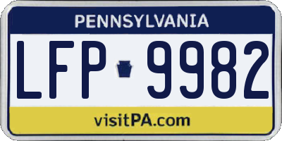 PA license plate LFP9982