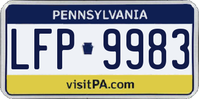 PA license plate LFP9983