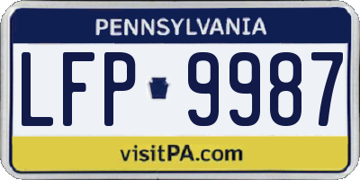 PA license plate LFP9987