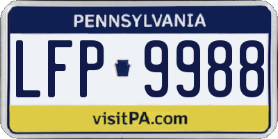 PA license plate LFP9988