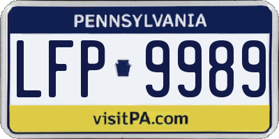 PA license plate LFP9989