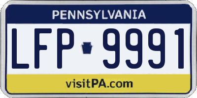 PA license plate LFP9991