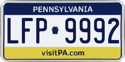 PA license plate LFP9992