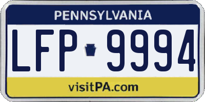 PA license plate LFP9994