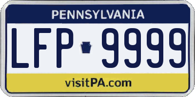 PA license plate LFP9999