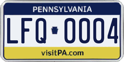 PA license plate LFQ0004