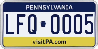 PA license plate LFQ0005