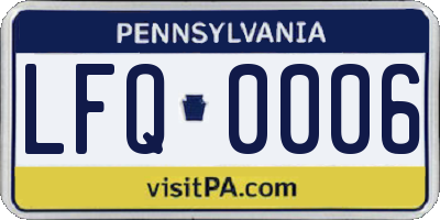PA license plate LFQ0006