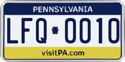 PA license plate LFQ0010
