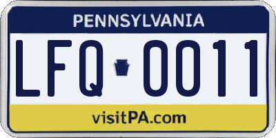 PA license plate LFQ0011