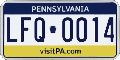 PA license plate LFQ0014