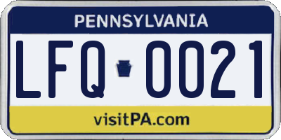 PA license plate LFQ0021