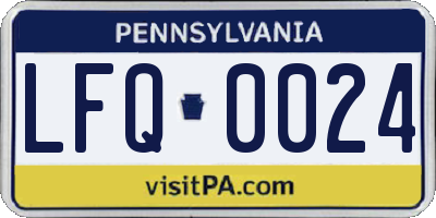 PA license plate LFQ0024