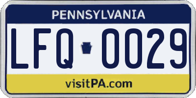 PA license plate LFQ0029
