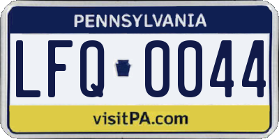 PA license plate LFQ0044