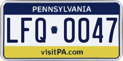 PA license plate LFQ0047