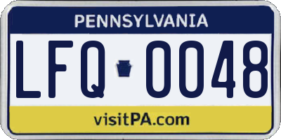 PA license plate LFQ0048