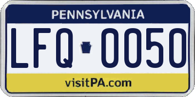 PA license plate LFQ0050
