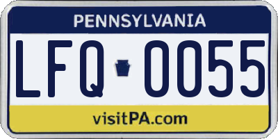 PA license plate LFQ0055