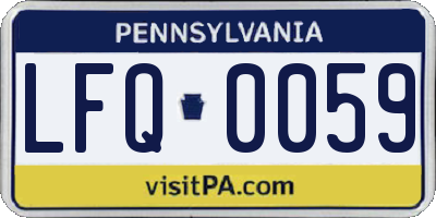 PA license plate LFQ0059