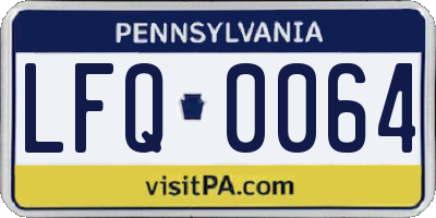 PA license plate LFQ0064