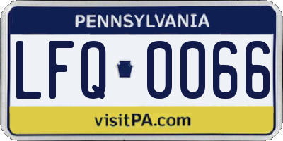PA license plate LFQ0066