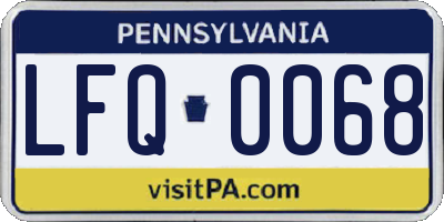 PA license plate LFQ0068