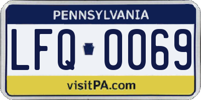 PA license plate LFQ0069