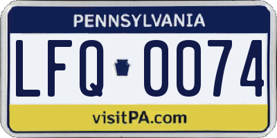 PA license plate LFQ0074