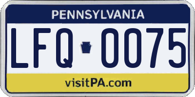 PA license plate LFQ0075