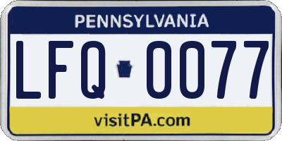 PA license plate LFQ0077