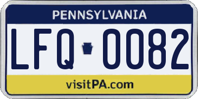 PA license plate LFQ0082