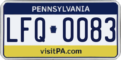 PA license plate LFQ0083