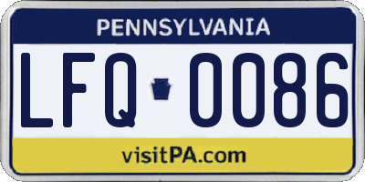 PA license plate LFQ0086