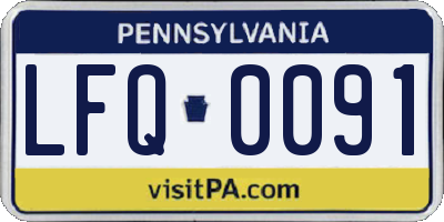 PA license plate LFQ0091